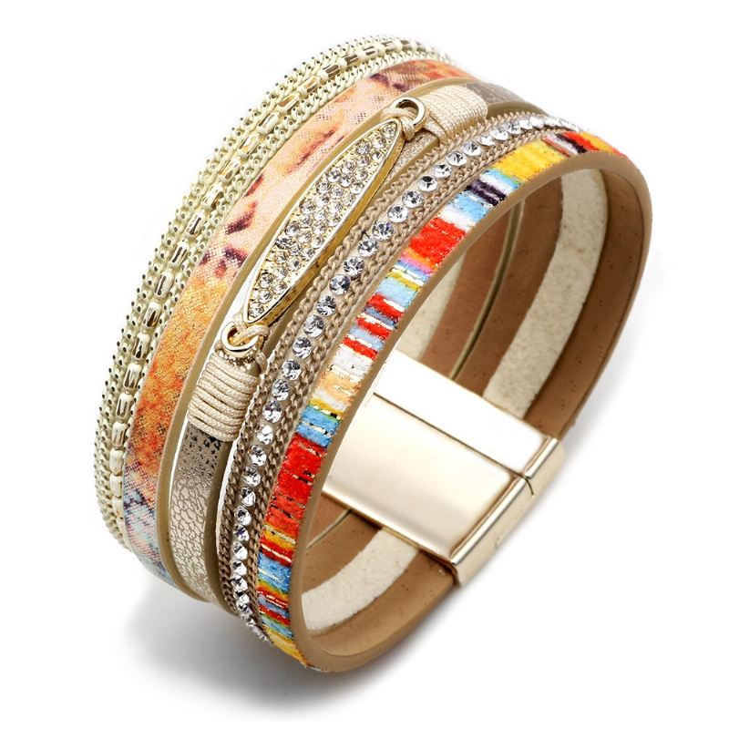 Söta Bohemian Etniska Läderarmband För Dam