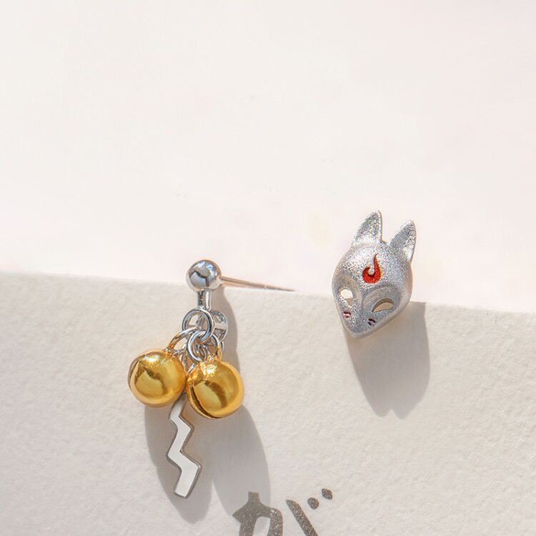 Fox Fairy & Bell S925 Sterlingsilver Ett Par Örhängen För Flickor Tonåringar Pojkar Studenter Dam