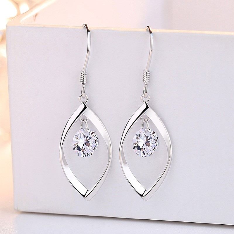 Rosa Blå Lila Vita Örhängen För Dam Flickvän Sterling Silver Dingla Örhängen Smycken Gåvor Till Jubileum