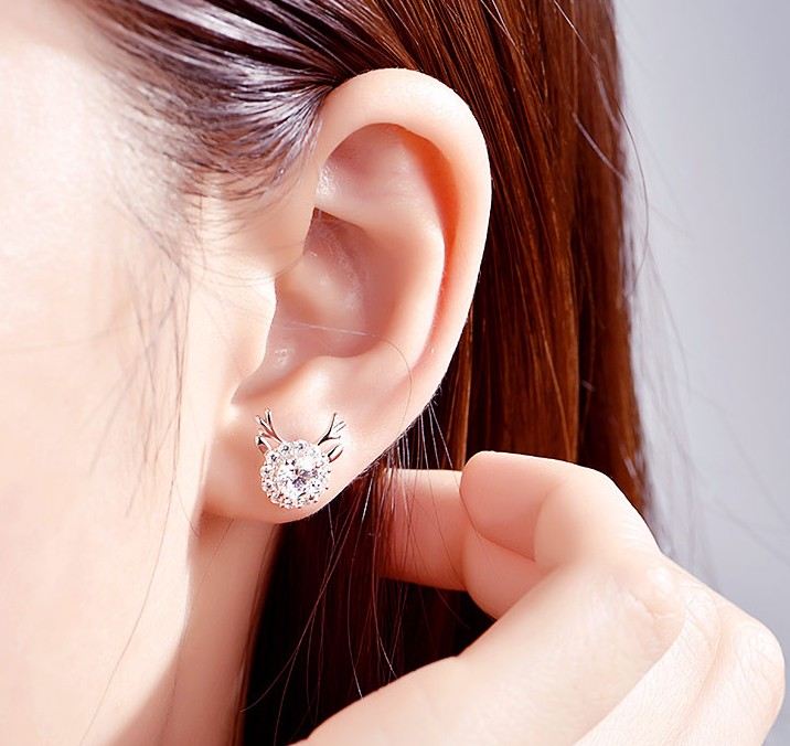 Små Älgörhängen Sterling Silver Ett Par Örhängen För Flickor Tonåringar Pojkar Studenter Dam