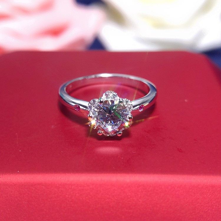 0.5 CT 1.0 CT 2.0 CT 925 Silverpläterad Rund Simulerad Diamant Löfte / Bröllop / Förlovningsring För Dam Flickvänner Alla Hjärtans Dag Gåva