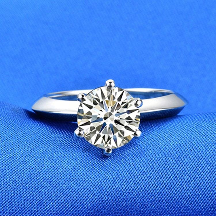 0.6 - 3.0 Karat 925 Silverpläterad Rund Simulerad Diamant Löfte / Bröllop / Förlovningsring För Damvänner Alla Hjärtans Dag Gåva