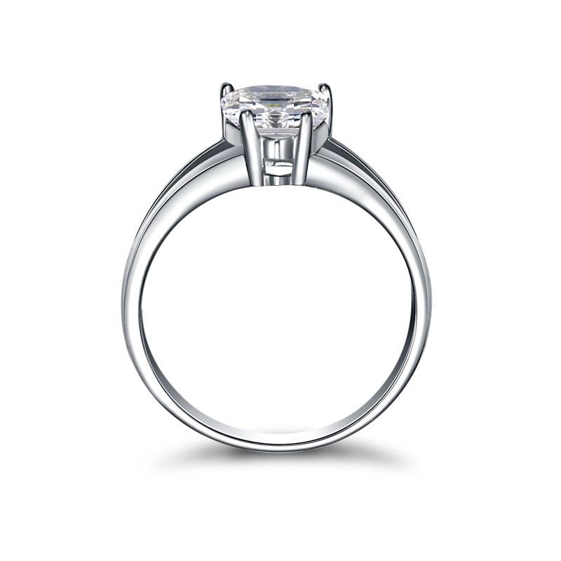 5A Glänsande Zirkon Hjärtformad 925 Sterling Silver Lovande Förlovnings Kvinnans Ring