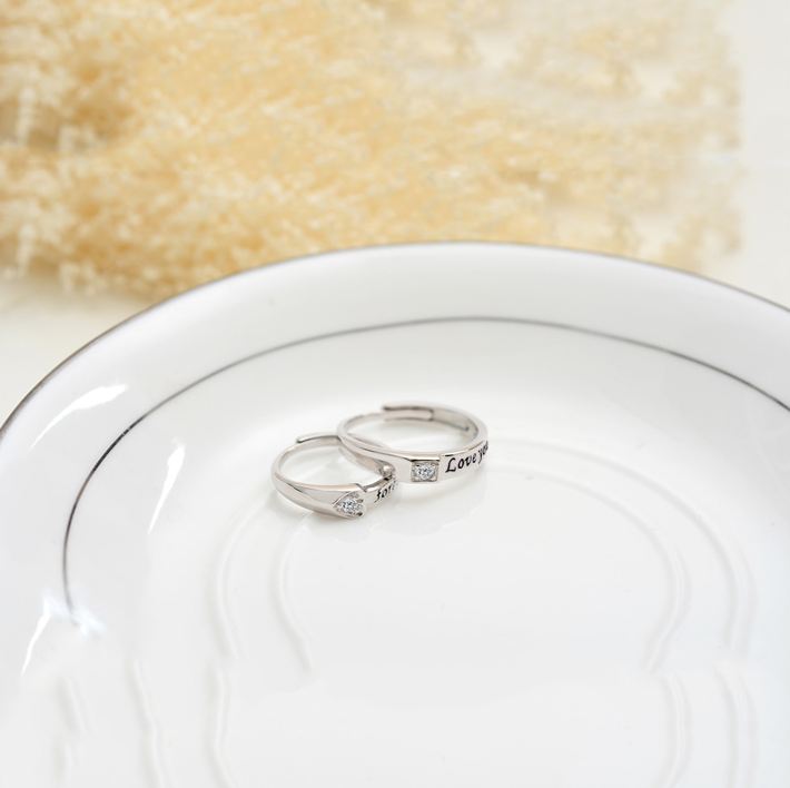 925 Silver Kreativa Öppningsgraverade Parringar