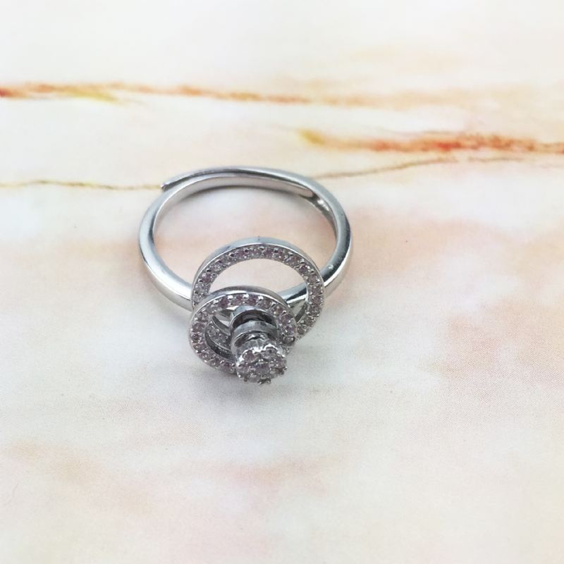 925 Sterling Silver Upphängd Roterande Gungande Öppen Ring