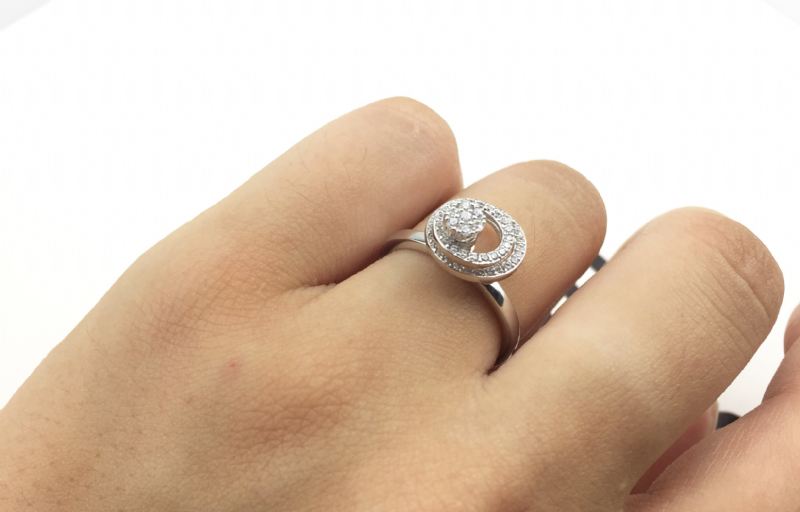 925 Sterling Silver Upphängd Roterande Gungande Öppen Ring