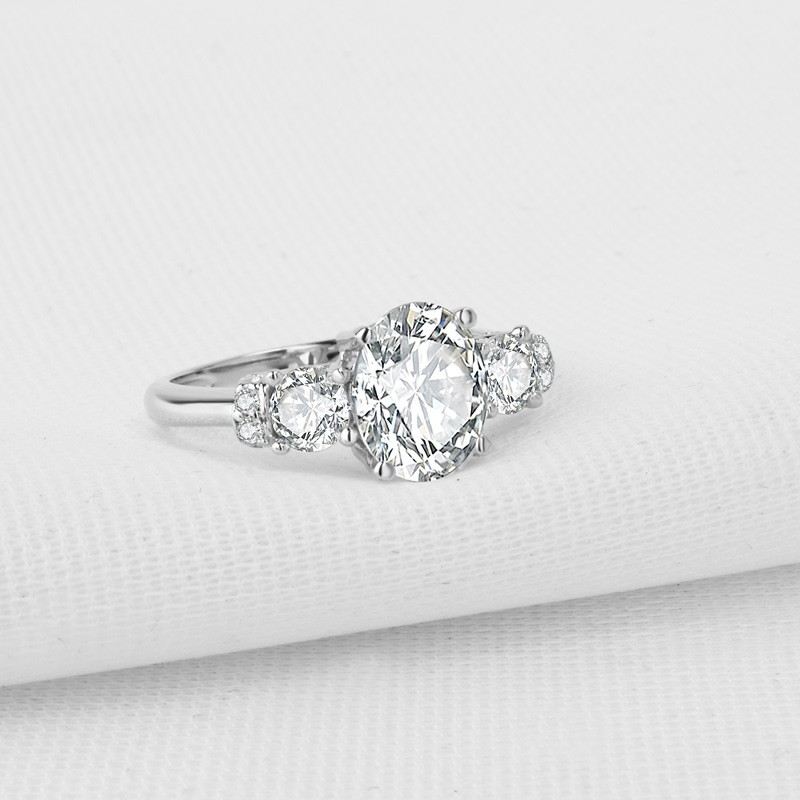 Avancerade Sona Diamanter Sterling Silver Damens Löfte Ring Vigselring