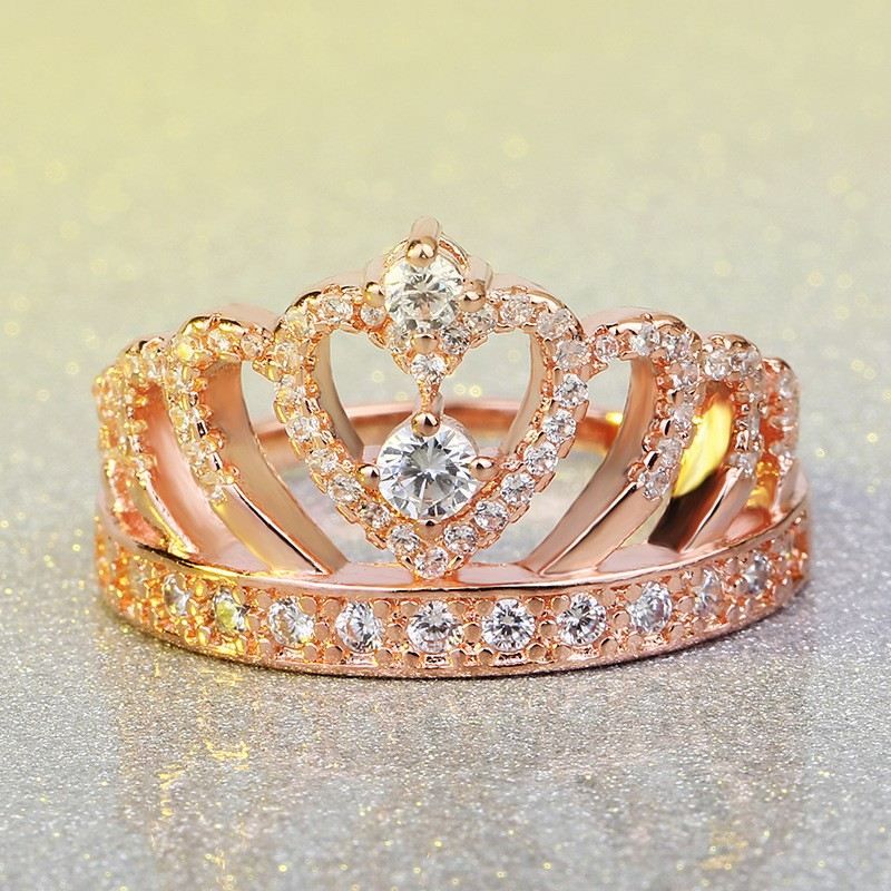 Design Romantiska Gåvor För Kärlek Rosa Guld Kronring