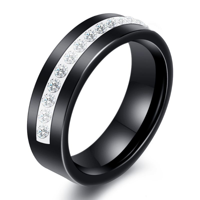 Enkel Keramisk Ring Aaa Zirkonia Ring Par Vigselring (Pris För Ett Par)