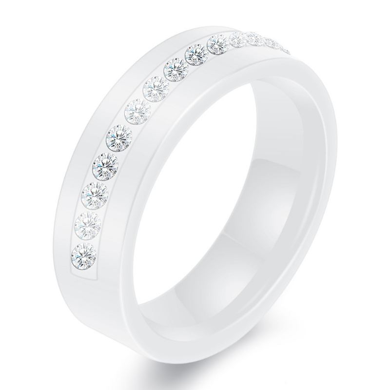 Enkel Keramisk Ring Aaa Zirkonia Ring Par Vigselring (Pris För Ett Par)