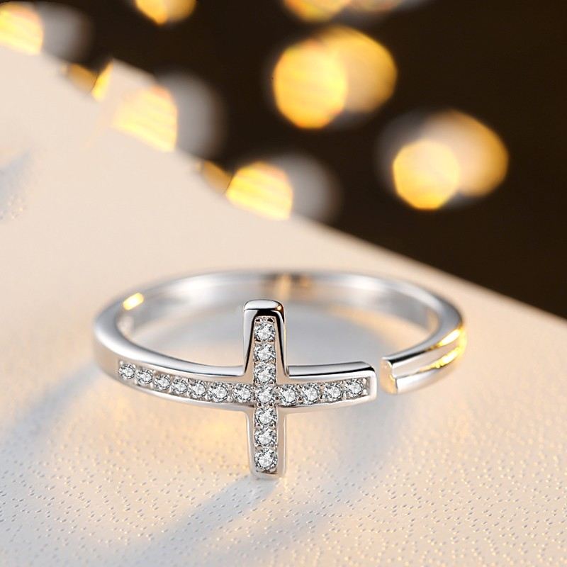 Enkel Kreativ Kors S925 Silverplätering Rosenguld Parringar