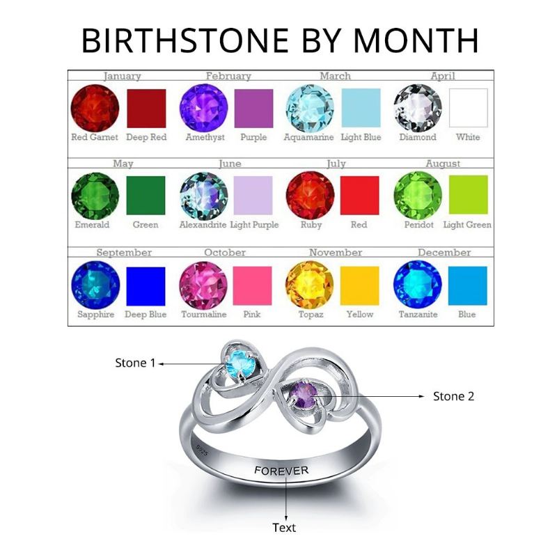Födelsestensringar Mammoringar 925 Sterling Silver Personlig Födelsestensfamilj Kubisk Zirkoniumring Mors Daggåva