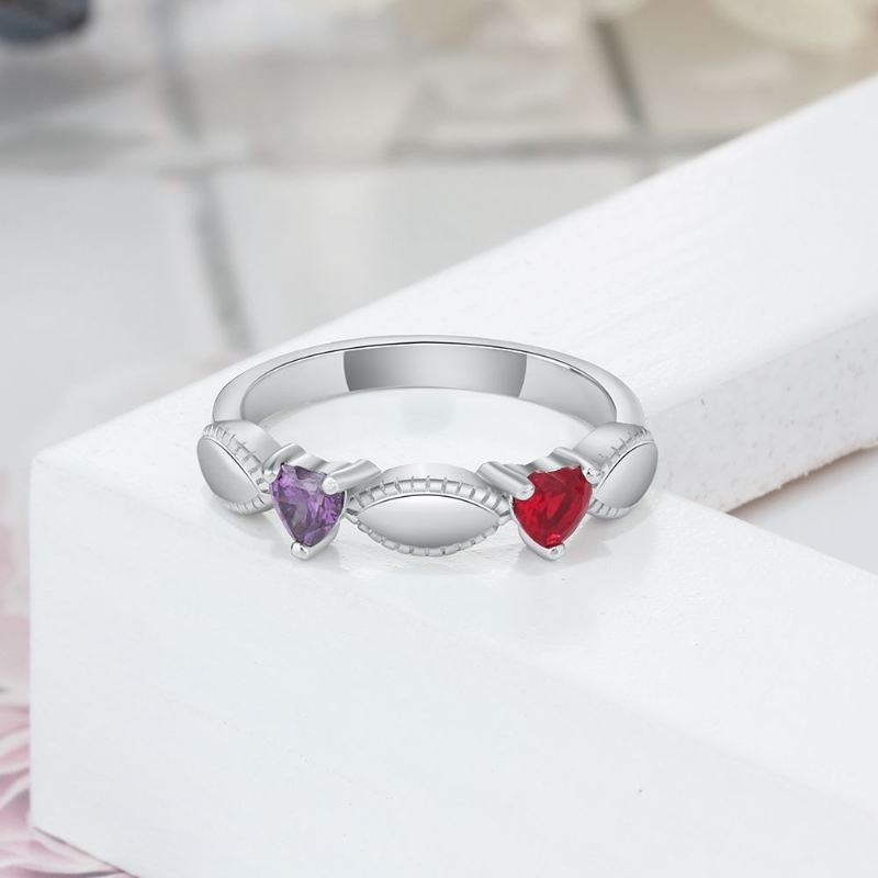 Födelsestensringar Mammoringar 925 Sterlingsilver Personlig Födelsestensfamilj Kubisk Zirkoniumring Mors Mors Gåva