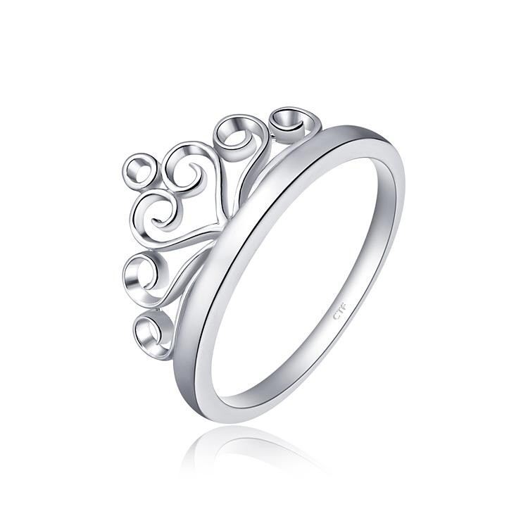 Förtrollande Drottning Lysande 925 Silver Kronring