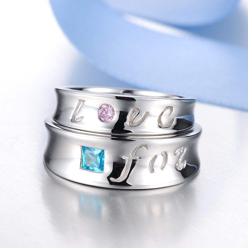 Forever Love 925 Silver Kreativa Gratis Graverade Parringar