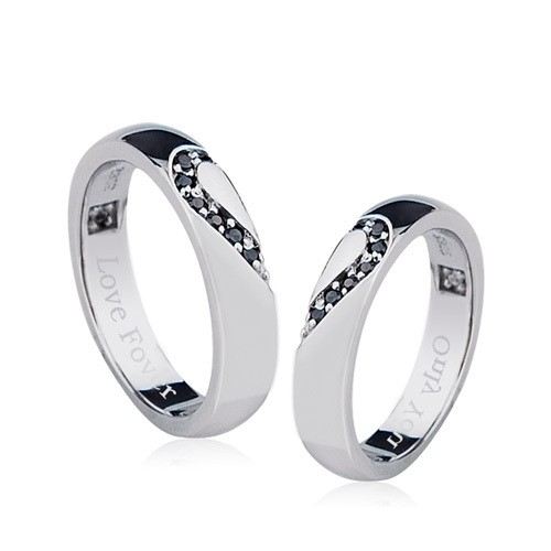 Forever Love 925 Sterling Silver Matchande Hjärtan Ringar För Par (Pris För Ett Par)