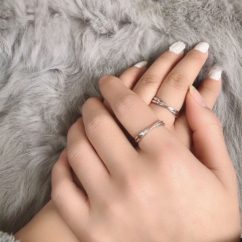 Graverad Infinity-Matchande Löfteringar I Sterlingsilver