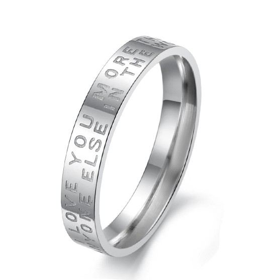 Gravyr Matchande Ringset För Par Titan Stål Älskare Ring (Pris För Ett Par)