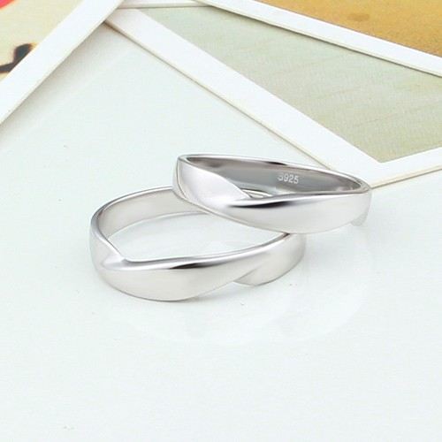 Härlig Vattenvåg Mobius Design Heta Försäljning Älskares Sterling Silverringar (Pris För Ett Par)