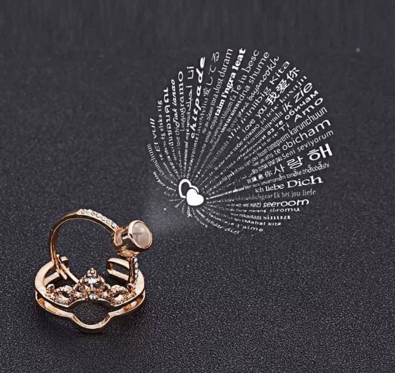 Jag Älskar Dig 100 Språk Bröllopsförlovning Sterlingsilver Ringset