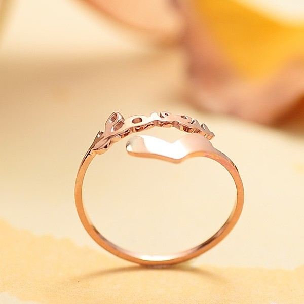 Koreanskt Mode 18K Rosa Guldpläterad Öppning "Forever Love"-Serie Ring