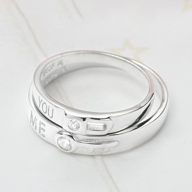 Kreativ Nyckel Och Lås 925 Sterling Silver Elektriska Rodium Parringar
