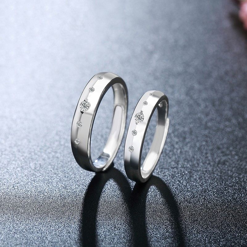 Manliga Och Kvinnliga Modeller S925 Silver Inlagda CZ Öppningsbara Parringar