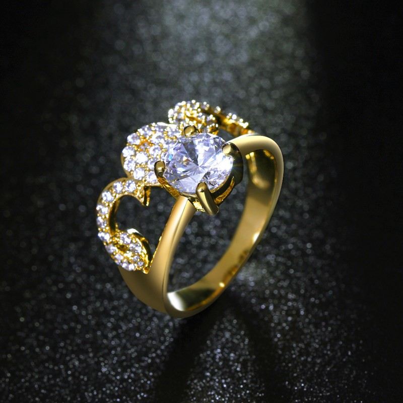 Mode Europas Populära Damring Med Cubic Zirconia