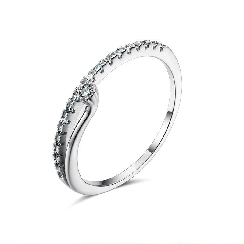 Ny Gåva Blomknoppar 925 Silver Inlägg Lysande Kubisk Zirkonium Kvinnans Ring