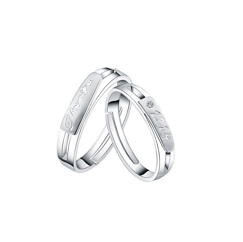 Ny Matt "Forever Love" S925 Silverbokstäver Parringar