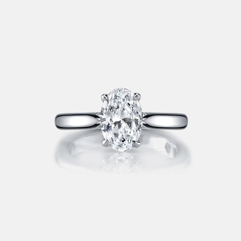 Ovala Sona Diamanter Sterling Silver Damens Löfte Ring Vigselring