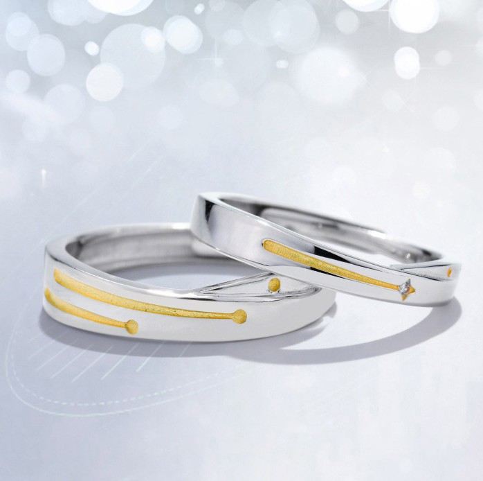 Personlig Meteor Shower Design S925 Sterling Silver Älskare Justerbara Parringar
