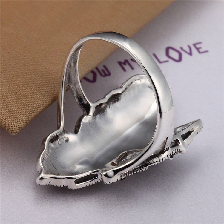 Personlighetsöverdriven Retro Fjärilsformad 925 Sterling Silverring