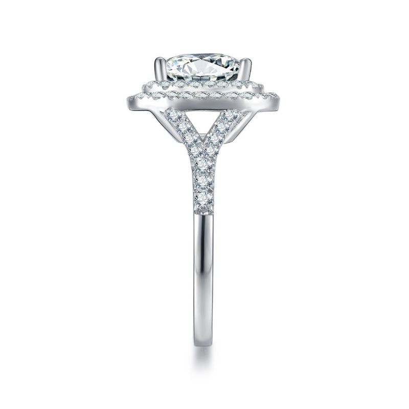 Premier Deluxe 925 Sterling Silver Inlagd Zirkoniumförlovningsring