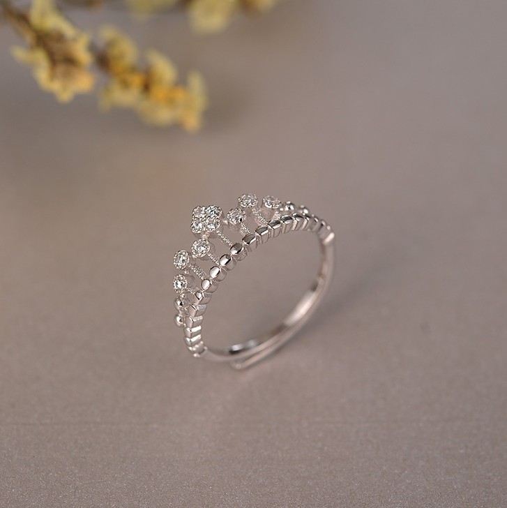 Söt Temperament S925 Sterling Silver Kronformad Ring