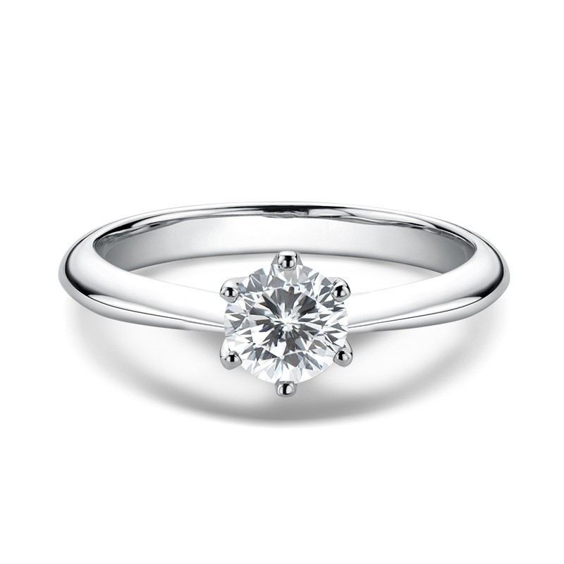 Sterlingsilver 1.0 Karat Moissanite Löfte / Bröllop / Förlovningsring För Dam Flickvänner Alla Hjärtans Dag Gåva