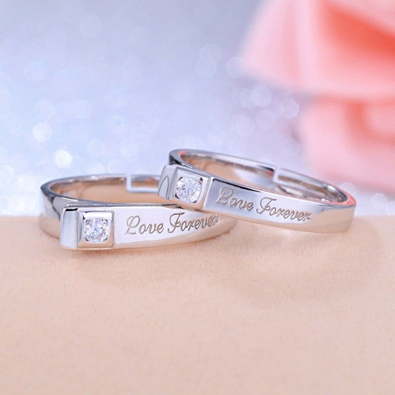Vacker Gåva "Forever Love" 925 Silverparringar Med CZ