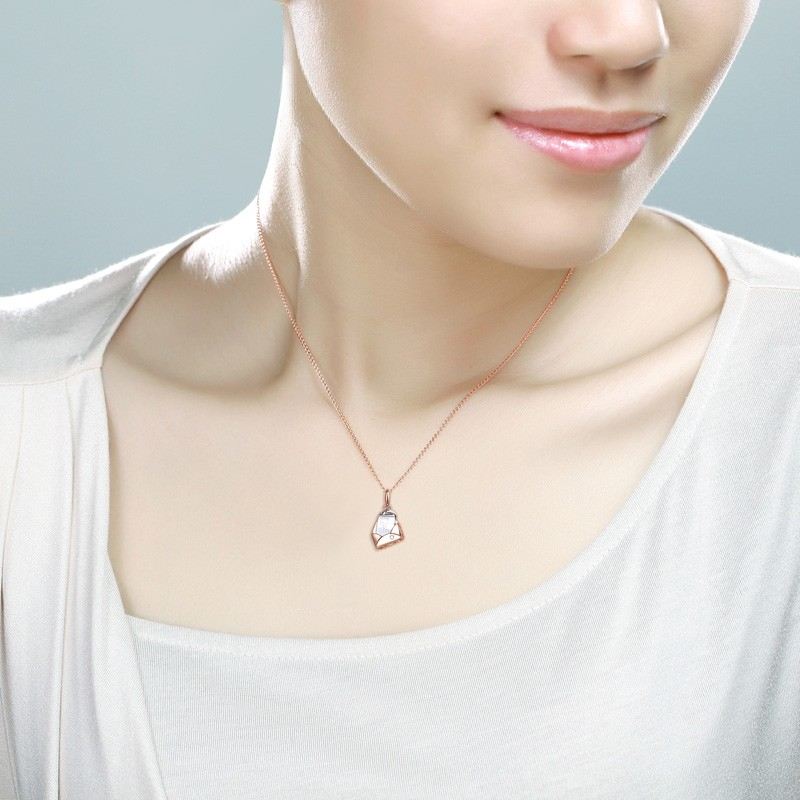 Kreativt Kärleksbrev 18K Roséguldpläterat 925 Sterlingsilverhalsband