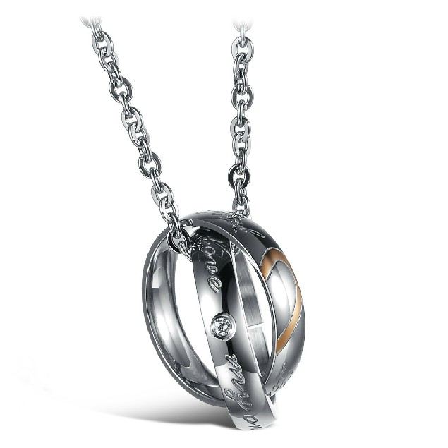 Verklig Kärlek Och Min Enda Kärlek Par Halsband För Älskare Gravyr Titan Stål Halsband (Pris För Ett Par)